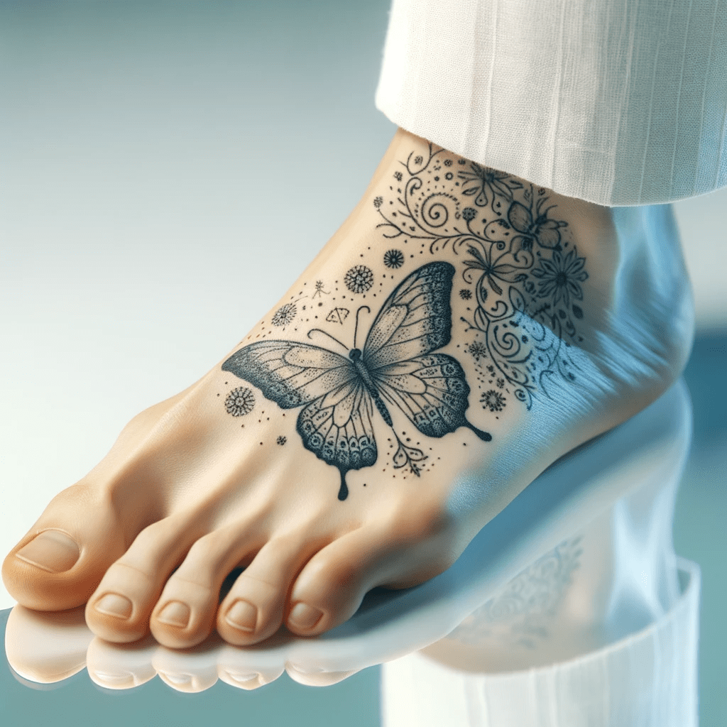 30 Best and Unique Foot Tattoos with Butterflies for You.