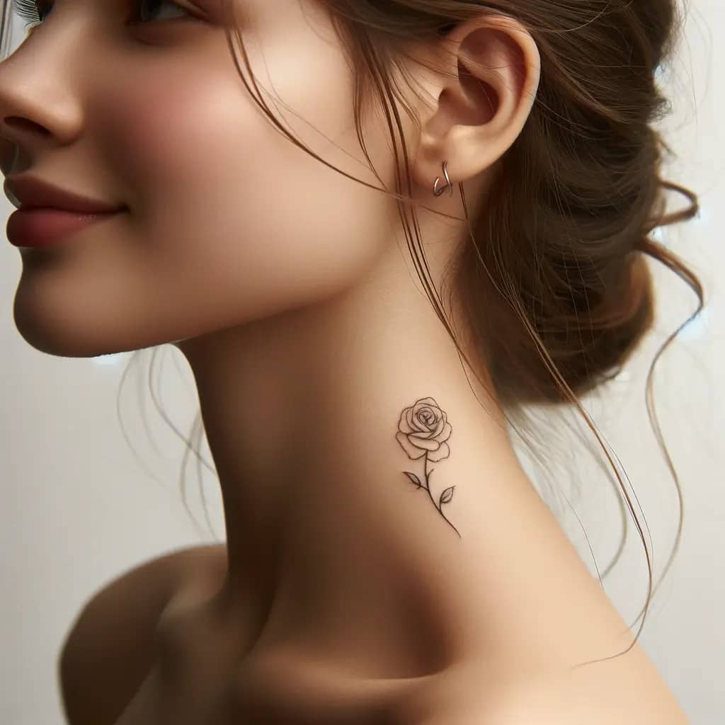 minimalistic rose tattoo